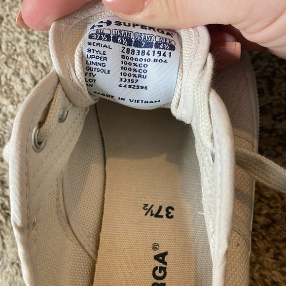 SUPERGA Cotu Classic Canvas Sneaker Off-White Size‎ 7 - Picture 7 of 7